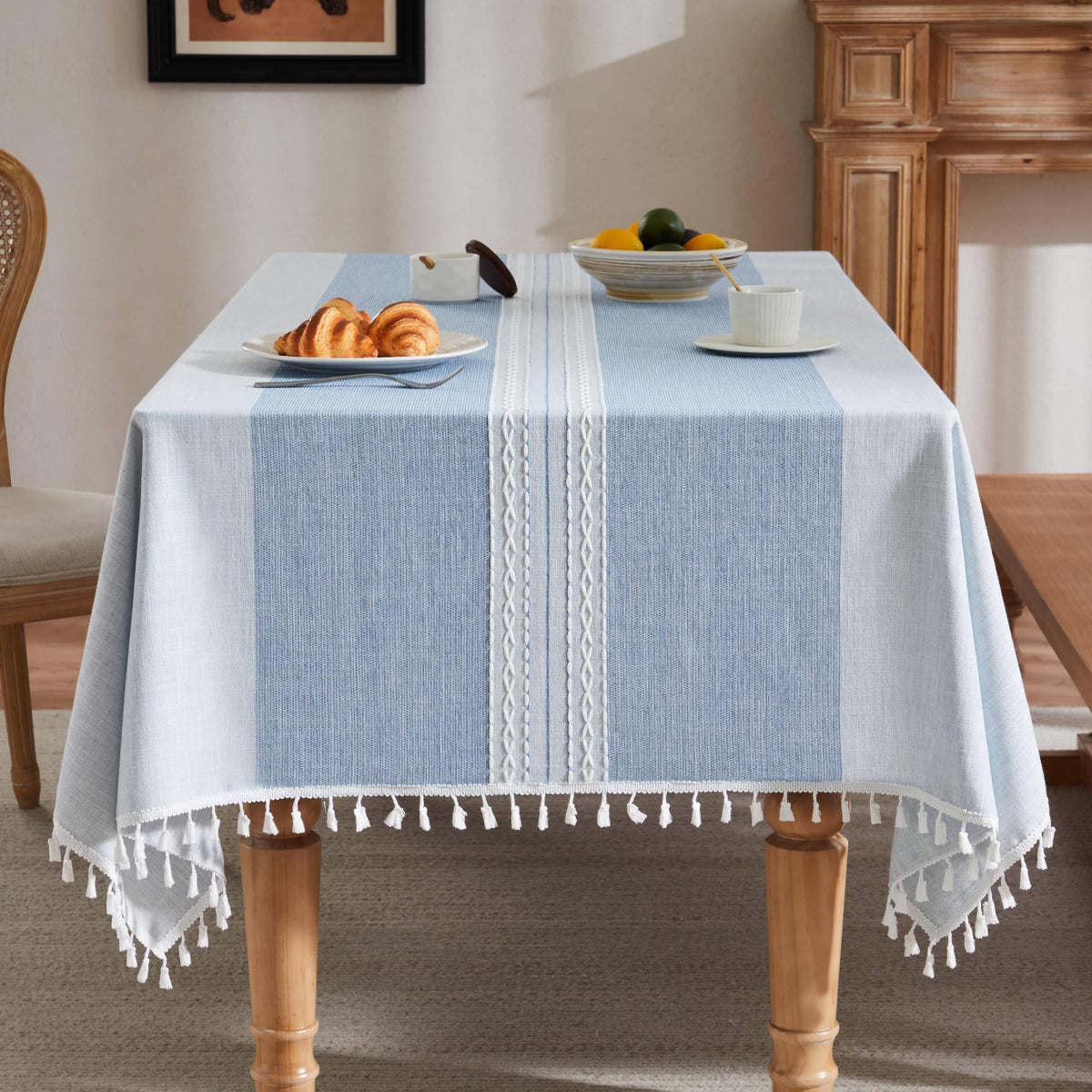ZeeMart Contrast Linen Square Table Cloth 60x60 Inch Brown