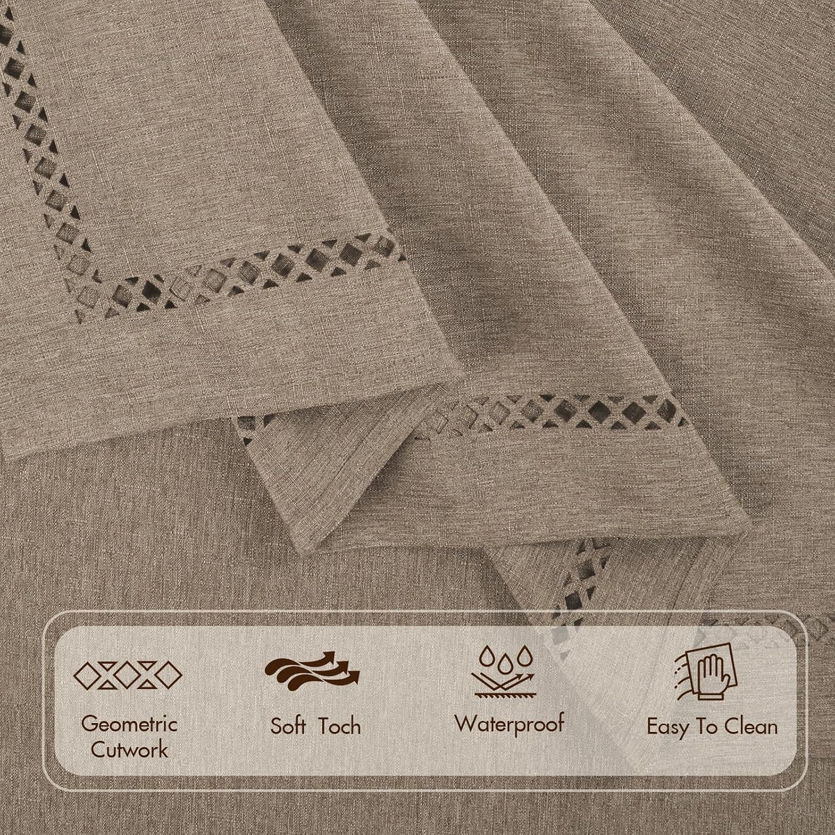 Flaxen 52x70 Rectangle Polyester Linen Farmhouse Tablecloth