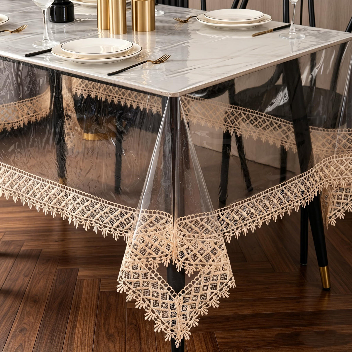 Pioggia Clear Vinyl Tablecloth Protector Waterproof/Oil-Proof PVC Table Cloth Transparent Sheet Table Cover (48'' Round)