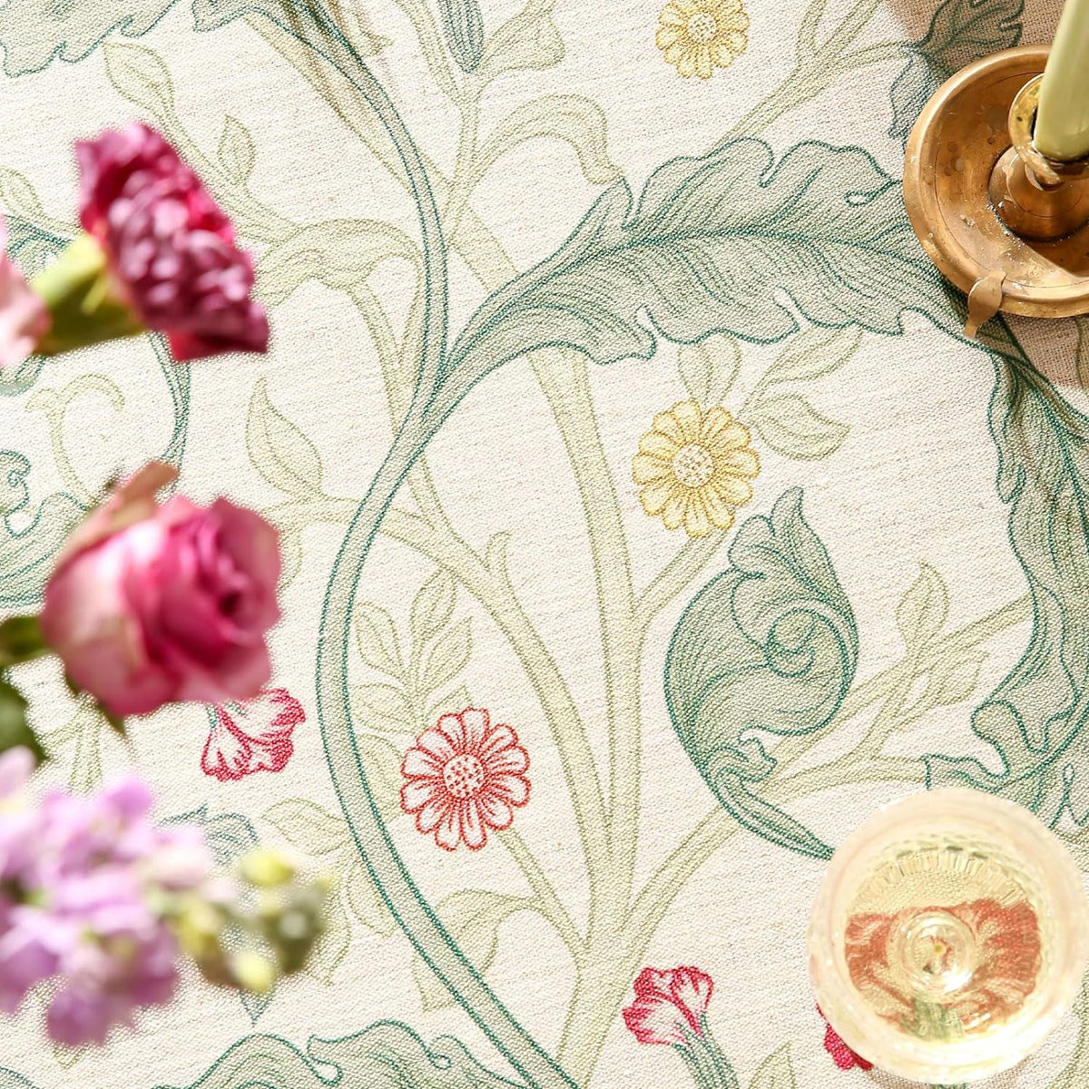 patdrea Designer Vintage French Tablecloth,Rectangular,118"x67"