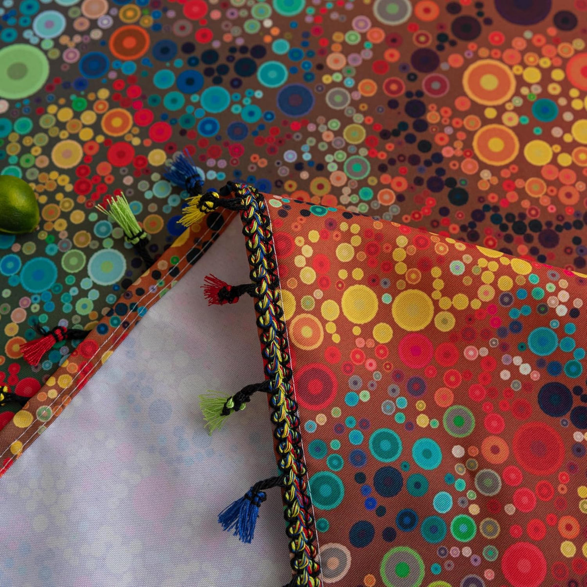 Boho Tablecloth for Square Tables,Fringed Edges with Geometric Pattern Tablecloths,Farmhouse Floral Table Cover Cloth Decorative for Kitchen Dining Room,59"x 59"