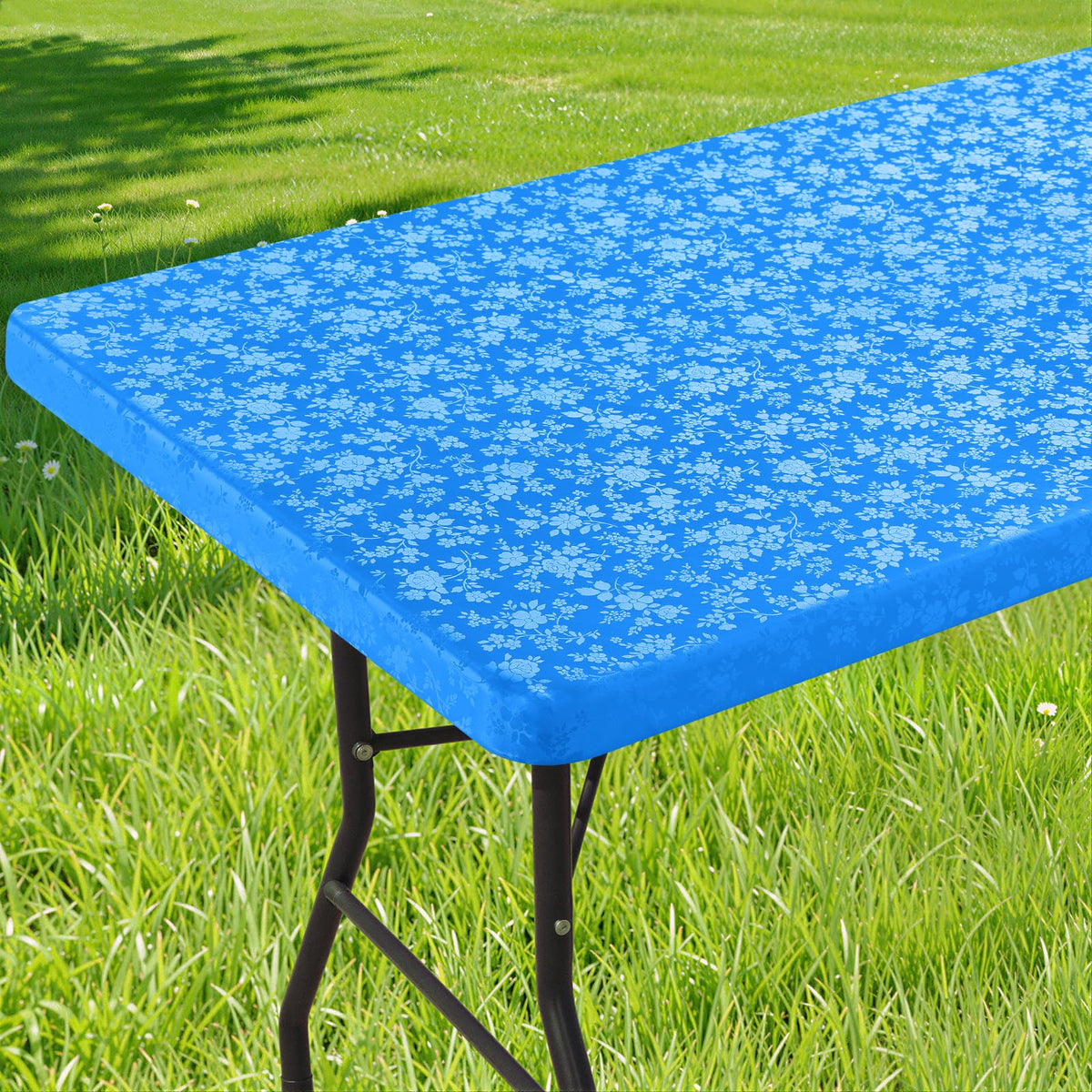 Smiry Heavy Duty Vinyl Fitted Tablecloths for 6 Foot Rectangle Tables