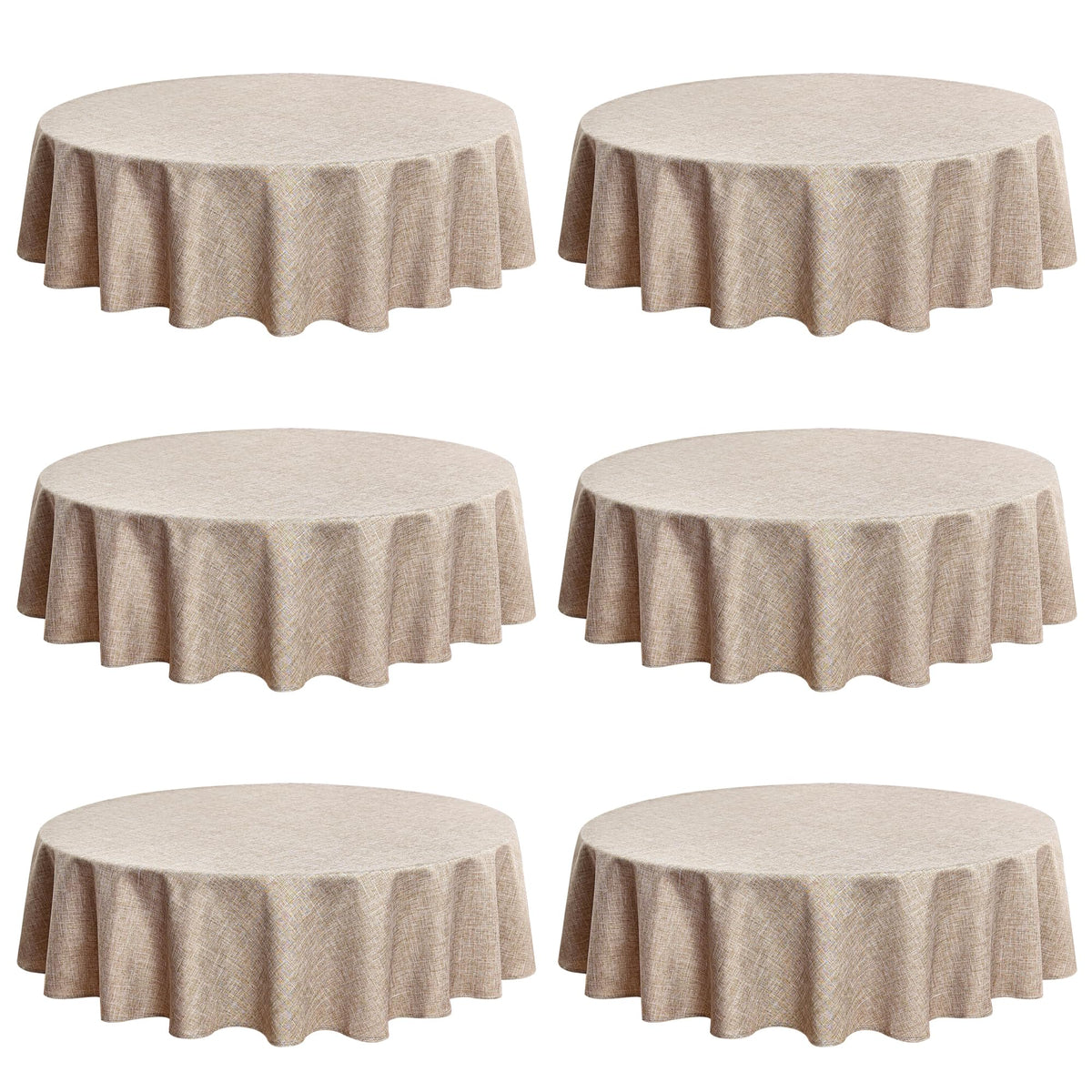 Fitable 2 Pack Beige Faux Linen Tablecloths Rectangle 60x102 Inch