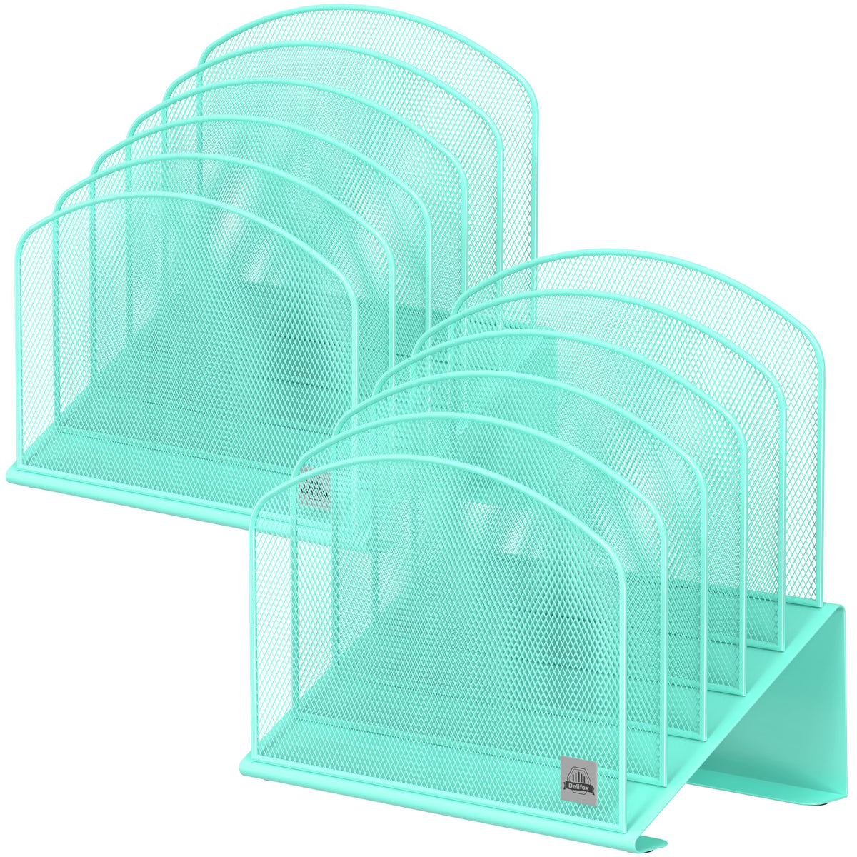 Delifox Inclined File Organizer for Desk, 5-Section Vertical File Holder