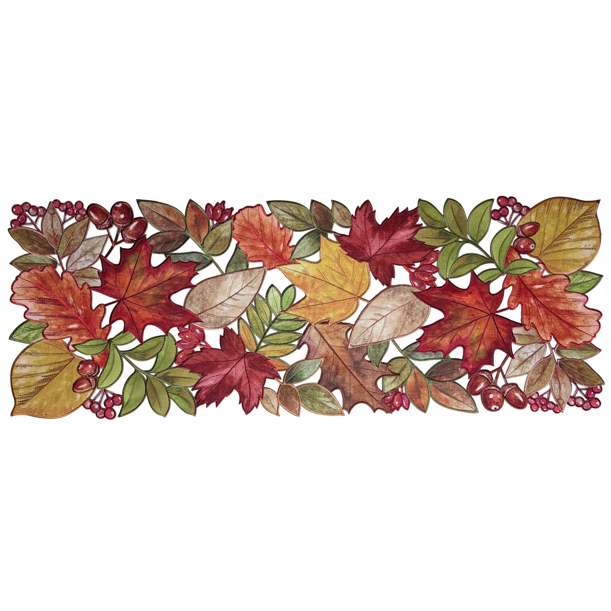 KEVA Fall Tablecloth 60x84 Inch, Autumn Maple Leaves Cutwork Embroidered Tablecloth, Harvest Thanksgiving Decor for Kitchen Dining Table