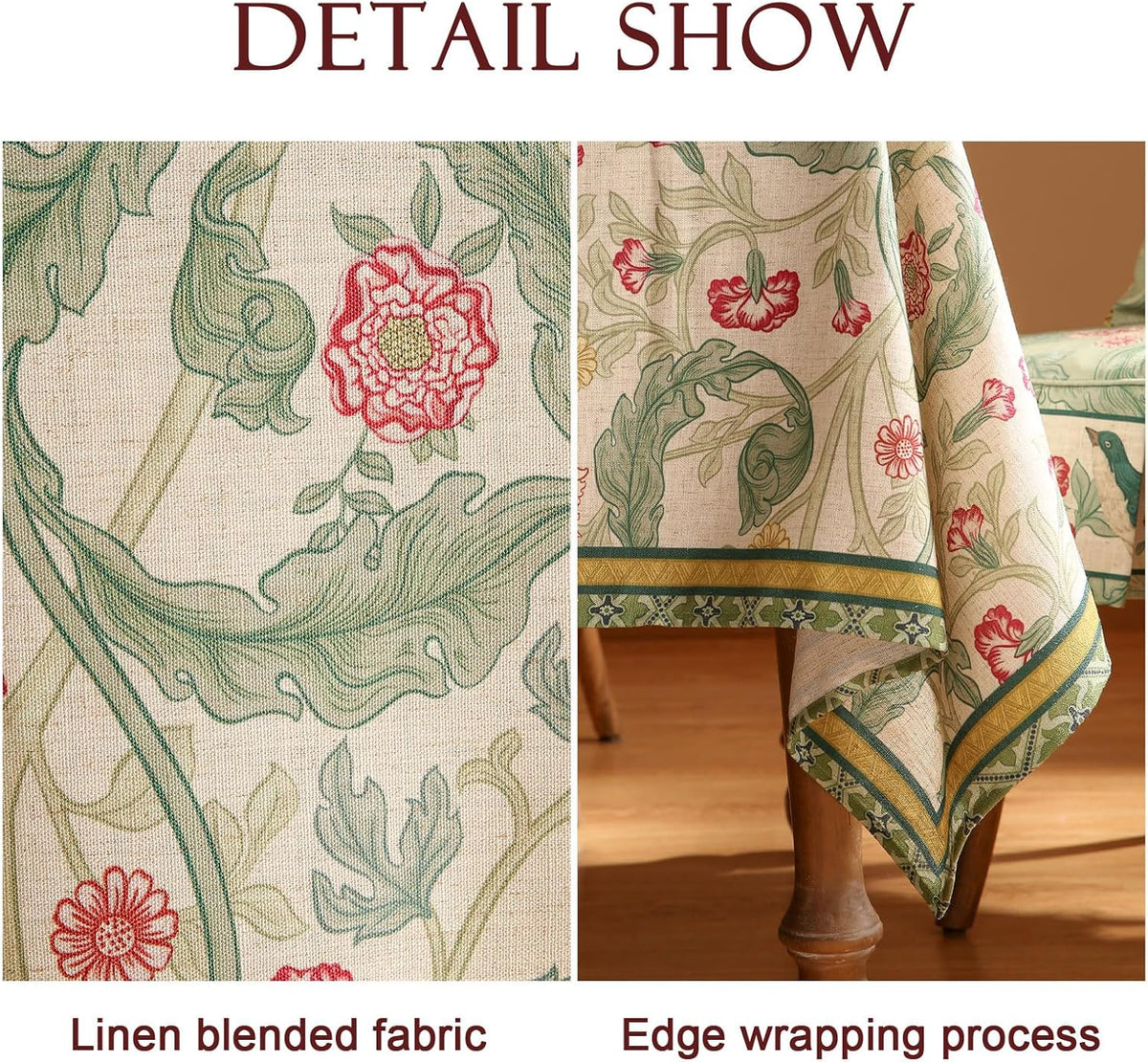 patdrea Designer Vintage French Tablecloth,Rectangular,118"x67"