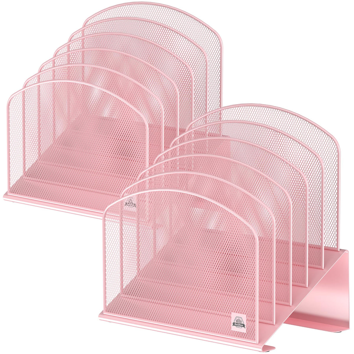 Delifox Inclined File Organizer for Desk, 5-Section Vertical File Holder