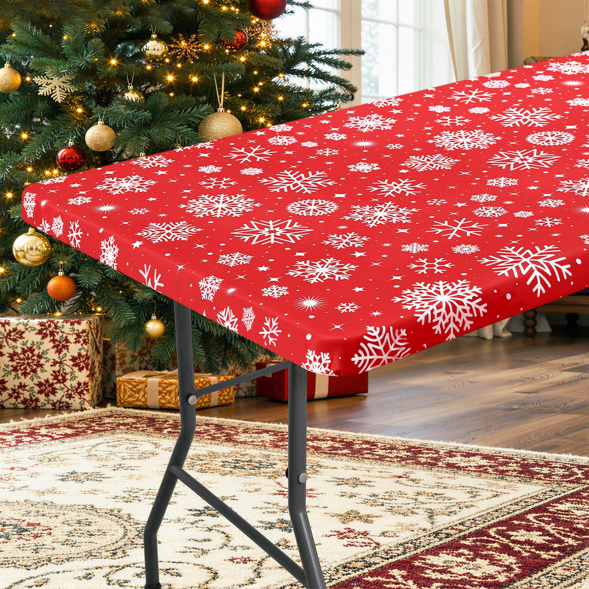 homing Rectangle Table Cloth Cover 6 Foot Black Elastic Fitted Tablecloth