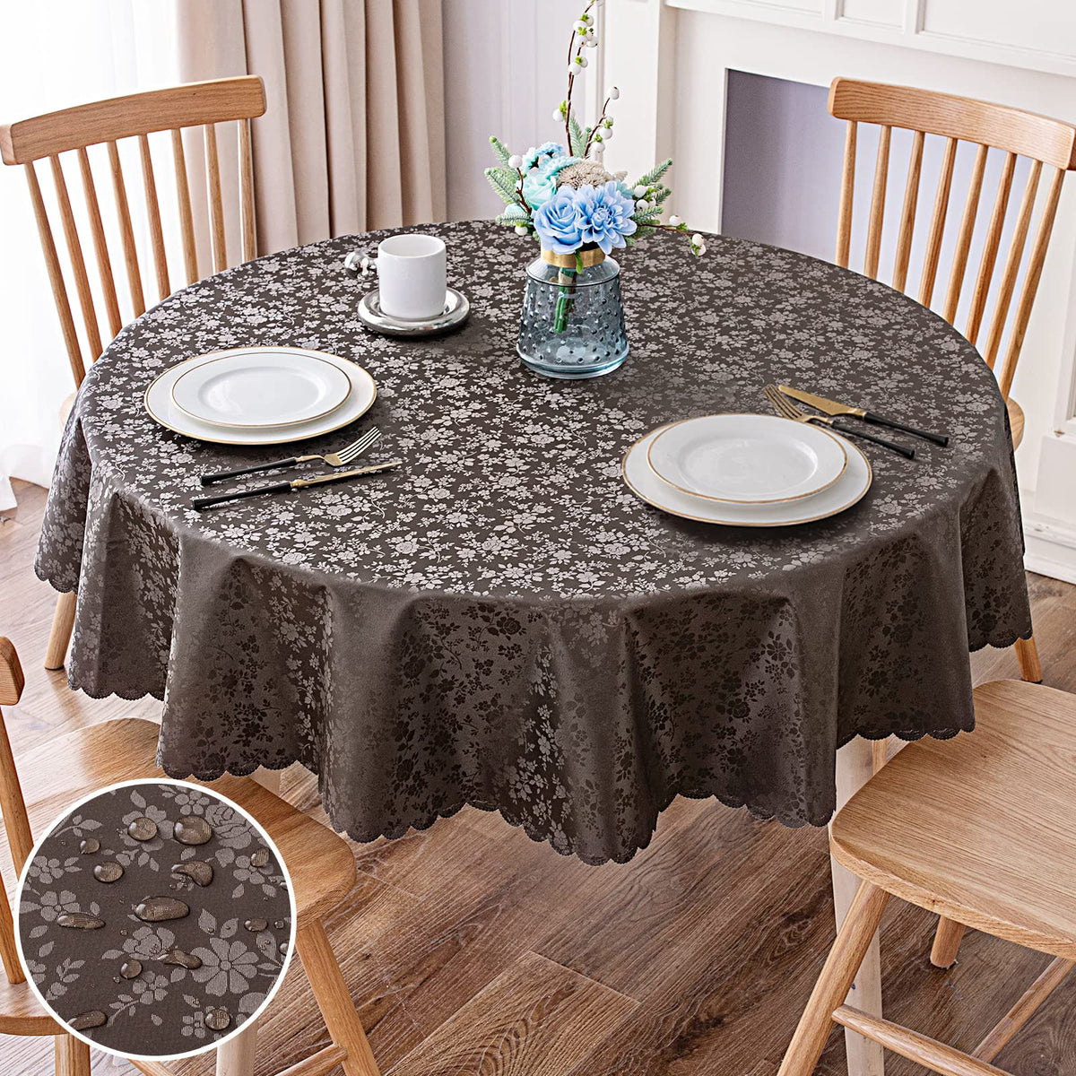 Smiry Rectangle Waterproof Heavy Duty Vinyl Tablecloths, 52 x 70 Inch