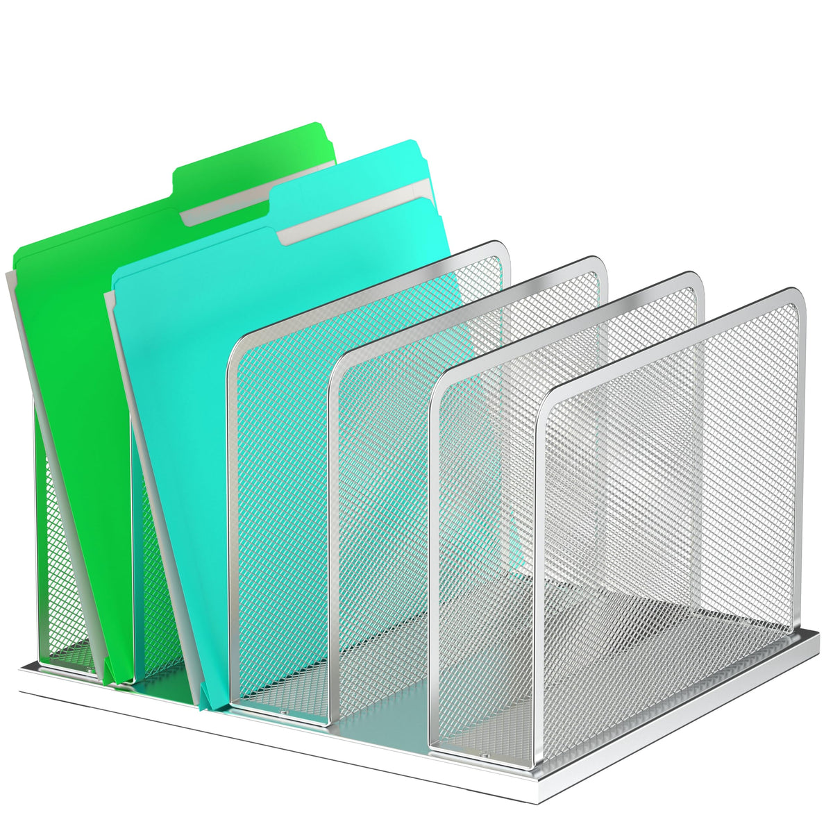 Kuntine.B Desk File Organizer Upright Mesh Desktop Organizer File Sorter Office Organization File Holder for Home, Office & Classroom (Black, 1 Pack 5-Section)