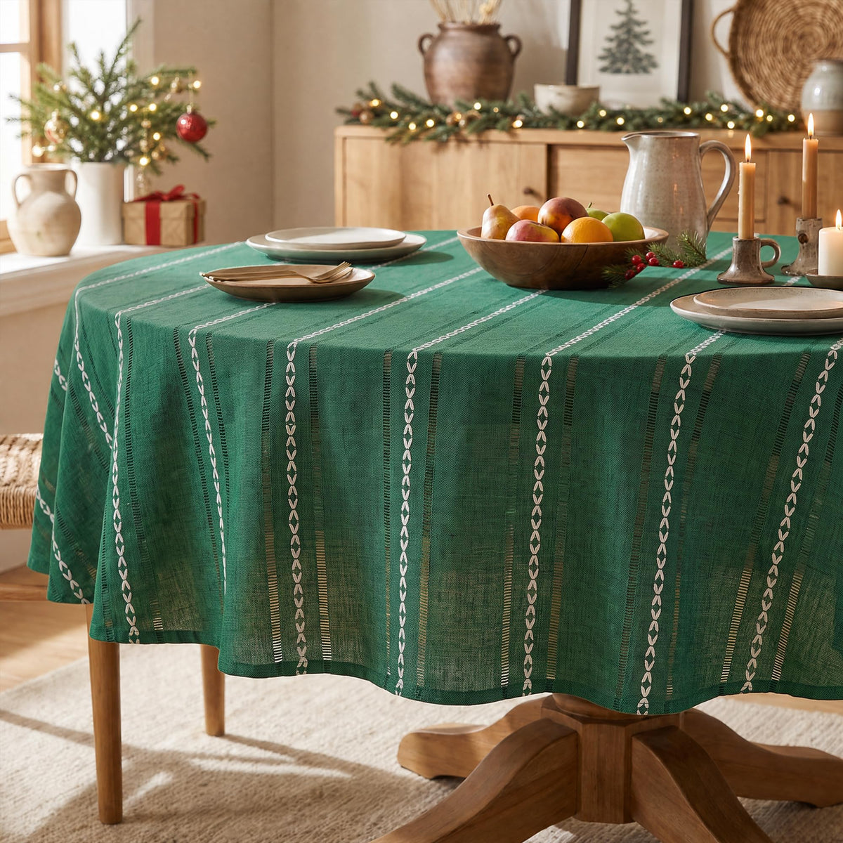 Horaldaily Blue Rectangular Tablecloth, 60×84 Inch, Farmhouse Decor