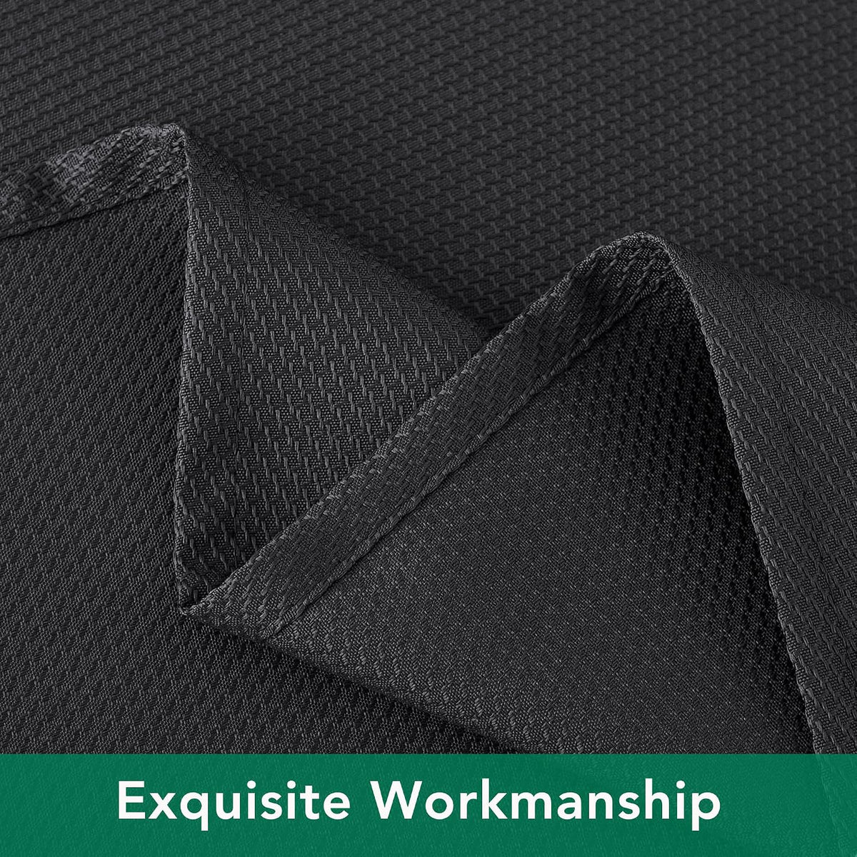 Textured Square Black Tablecloth-Fabric Spillproof Card Table Cloths 54x54"