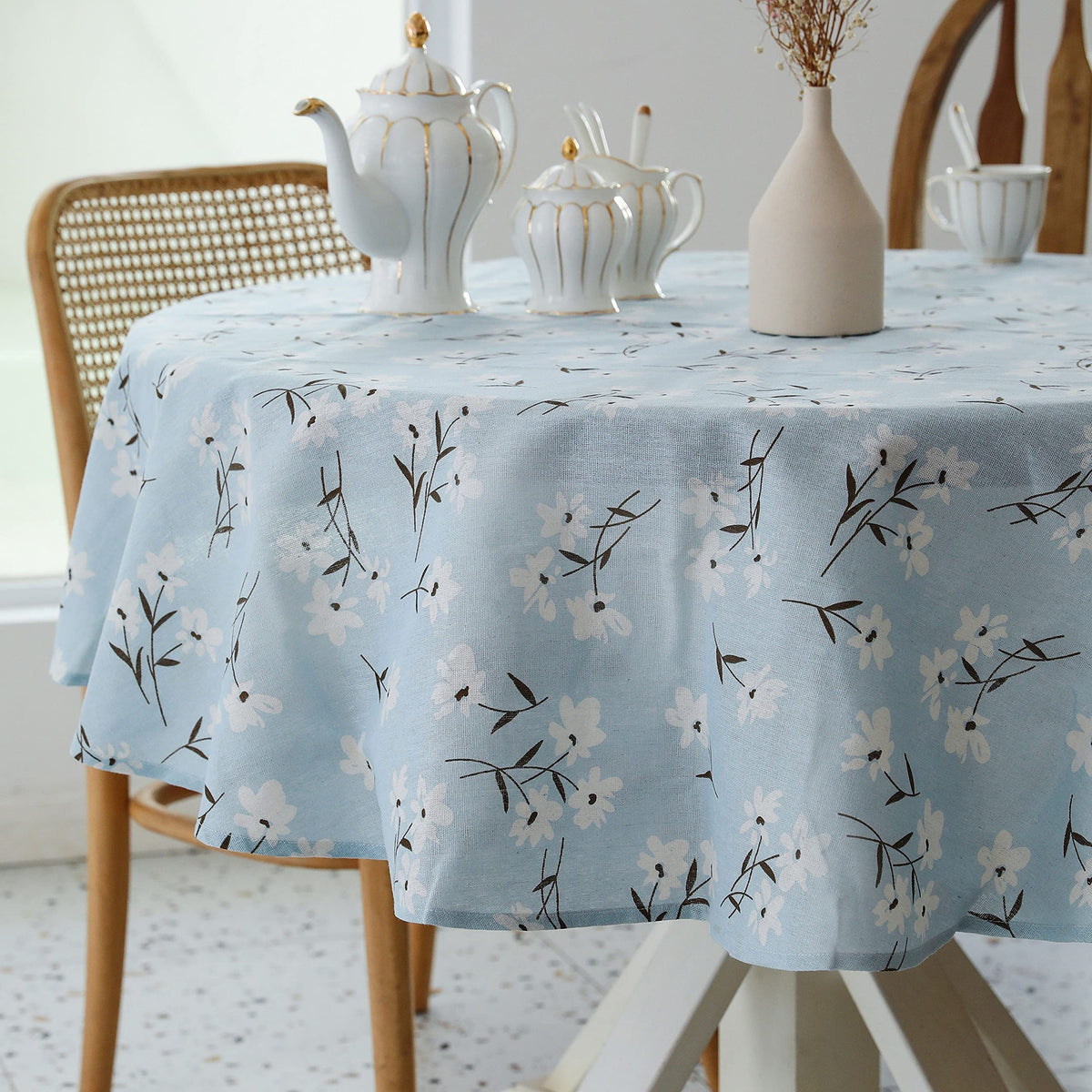 YiHomer Pastoral Rectangle Table Cloth 100% Polyester Fabric 52 x 70 Inch