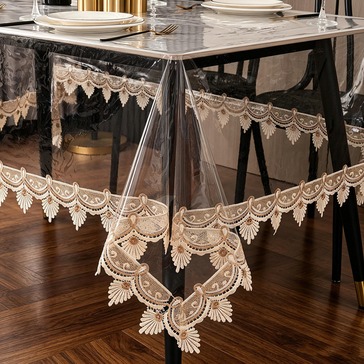Pioggia Clear Vinyl Tablecloth Protector Waterproof/Oil-Proof PVC Table Cloth Transparent Sheet Table Cover (48'' Round)