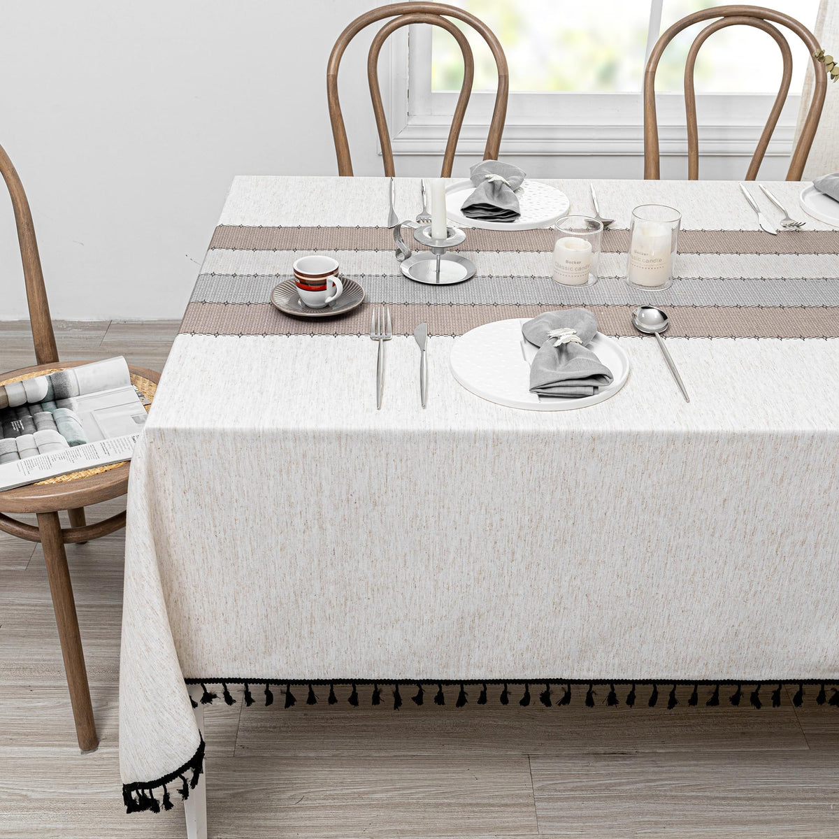 MYSKY HOME Table Cloth 60x84 in Rectangle Table, Waterproof Tablecloths