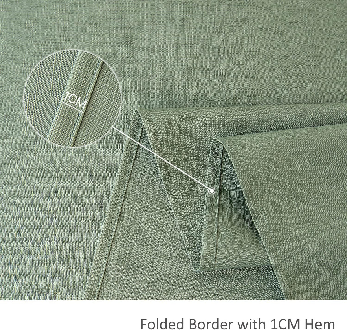 maxmill Rectangle Slubby Textured Tablecloth Waterproof Spillproof Wrinkle Free Table Cloth, Kitchen Dining Room Decoration, Fabric Table Cover for Holiday Party Dinner, 52 x 70 Inch, Sage Green