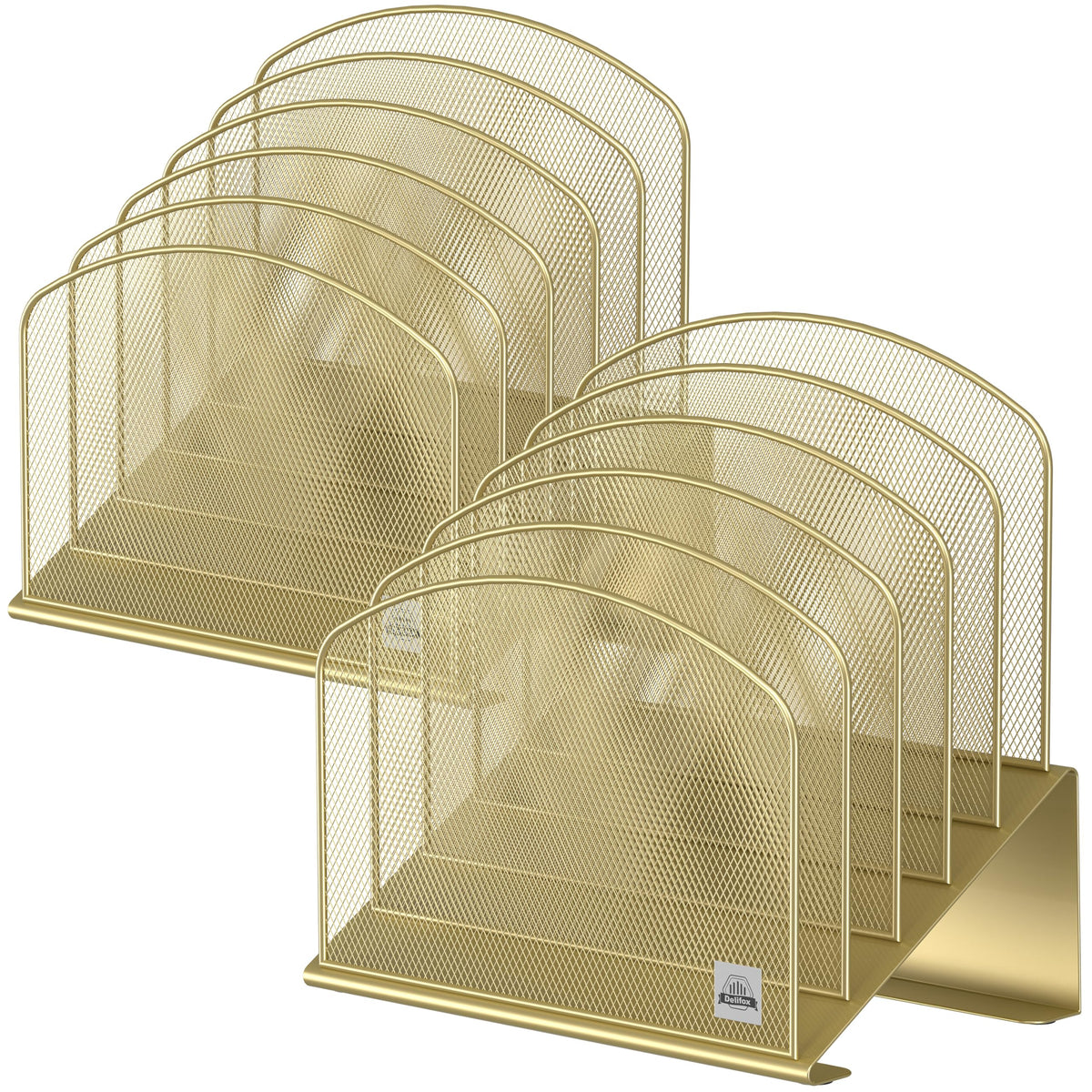 Delifox Inclined File Organizer for Desk, 5-Section Vertical File Holder