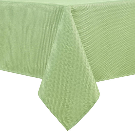 Hiasan Jacquard Textured Rectangle Tablecloth 60x120 Inch, Light Sage Green